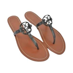 Tory Burch Mini Miller Gabriel Black leather sandals made in Brazil sz 10.5